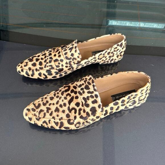 Steve Madden Women's Brown and Tan Animal Print Loafer Flats Size 10 Shoes - Picture 4 of 17